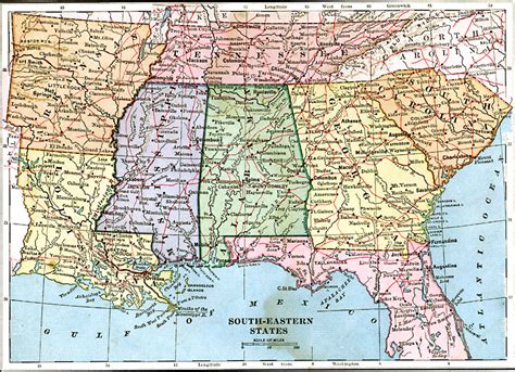 Map Of Southern States In Usa World Map