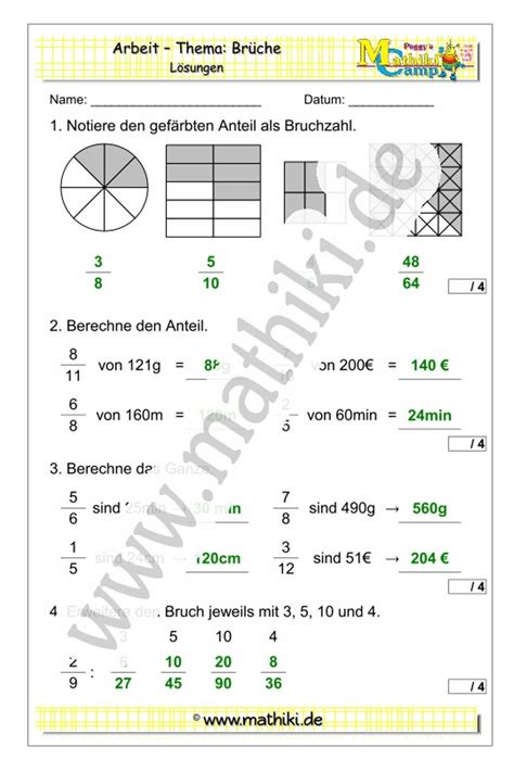 Du kannst da auch kennt ihr seiten im internet die arbeitsblätter zum thema englisch haben die ich ausdrucken kann? Mathearbeit (Klasse 5/6) des Mathiki-Online-Camps zu den ...