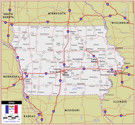 Road Map Of Eastern Iowa