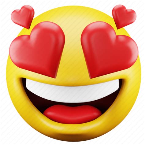 Face Emoji Expression Emoticon Love Heart Happy 3d Illustration