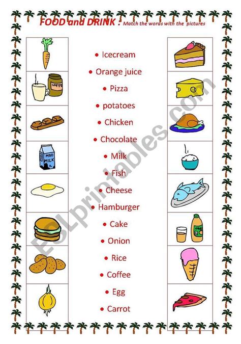 Food And Drink Esl Worksheet By Ouareha77 Esl Worksheets Vocabulary Worksheets Phonics