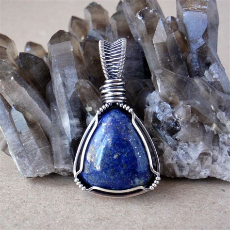 Lapis Lazuli Pendant Handcut Natural Royal Blue Gemstone Handcrafted
