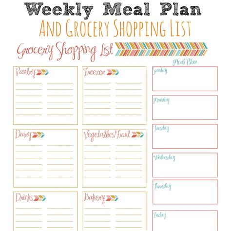 Printable Weekly Menu Planner Template Plus Grocery List Weekly Menu Weekly Meal Planner And