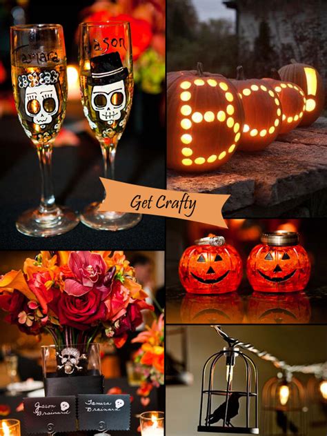 You could go full costume party or just have some orange and black decorations. Classy Halloween Inspired Wedding Ideas and Bridesmaid ...
