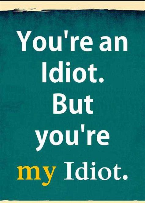 Cute Relationship Quotes Youre An Idiot My Idiot