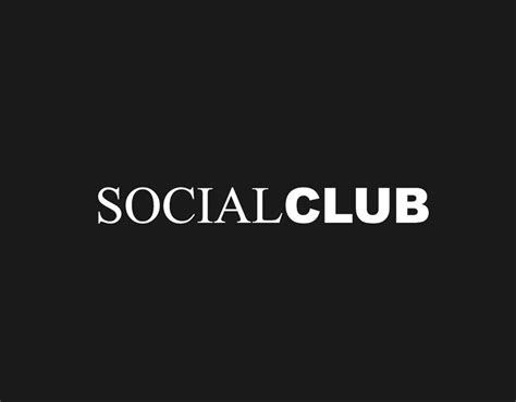 The Social Club Logo Is Shown On A Black Background With White Letters