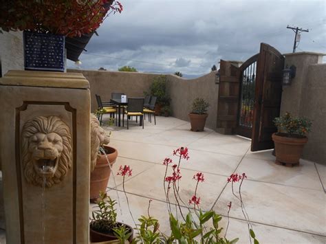 The sound of moving water will help to mask ambient noises such as traffic and neighbors. Entryways, Steps and Courtyard - Calimesa, CA - Photo ...