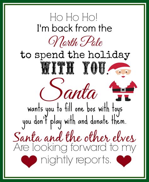 Print This Elf Returns Letter With Instructions To Donate Toys Elf On