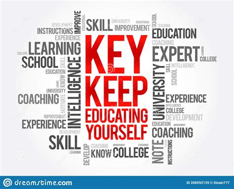 Key Keep Educating Yourself Word Cloud Education Concept Background