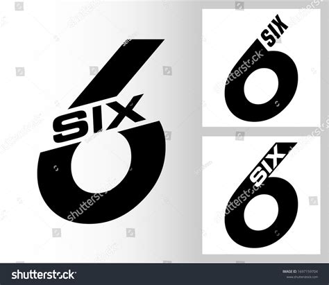 Six Numeral Word Logo Number Six Stock Vector Royalty Free 1697159704