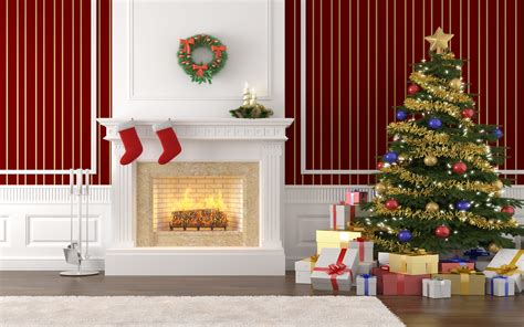 Best 44 Holiday Log Cabin Fireplace Wallpaper On