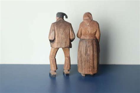 Folk Art Black Forest Swiss Huggler Wyss Farming Couple