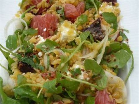 Salade de roquette aux lentilles corail et feta