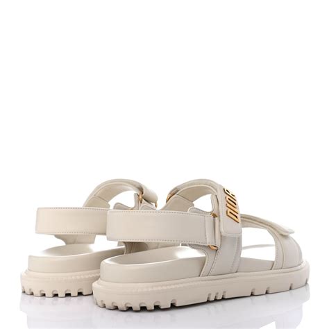 Christian Dior Lambskin Dioract Sandals 39 White 814672 Fashionphile