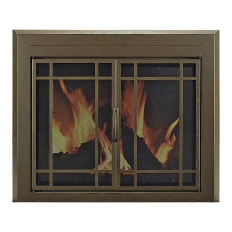 Pleasant Hearth Enfield Fireplace Glass Door — For Masonry Fireplaces Large Burnished Bronze