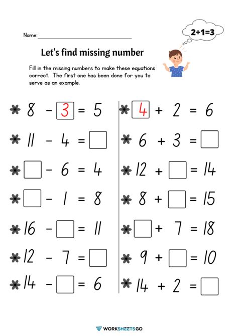 Find The Missing Number Worksheets Worksheetsgo
