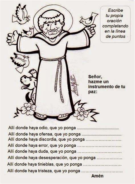 OraciÓn De S Francisco San Francisco De Asis Oracion De San