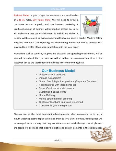 Bakery Business Plan Template Sample Pages Black Box Business Plans
