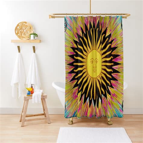 Psychedelic Sun Star Bohemian Zen Hippie Festival Shower Curtain