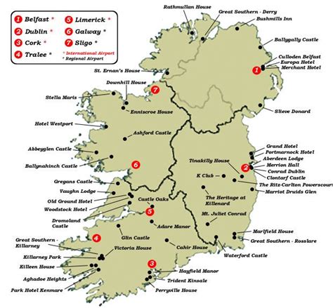 Bushmills Ireland Map Ireland Accommodations Map Ireland Hotels