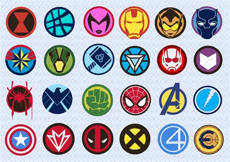 Marvel Superhero Logos Colour Svg Eps Png Etsy