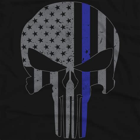 Blue Lives Matterpunisher Skull Flag Thin Blue Line Shirt