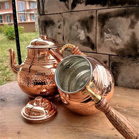Traditional Turkish Handmade Copper Teapot Vintage Kettle Kitchen Tools