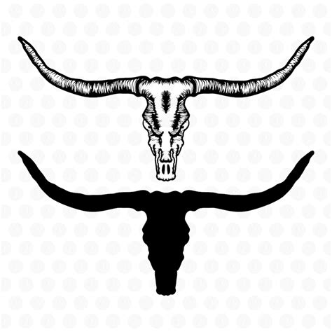 Longhorn Head Skull Svg Bull Or Cow Svg Icon Laser Cricut Etsy