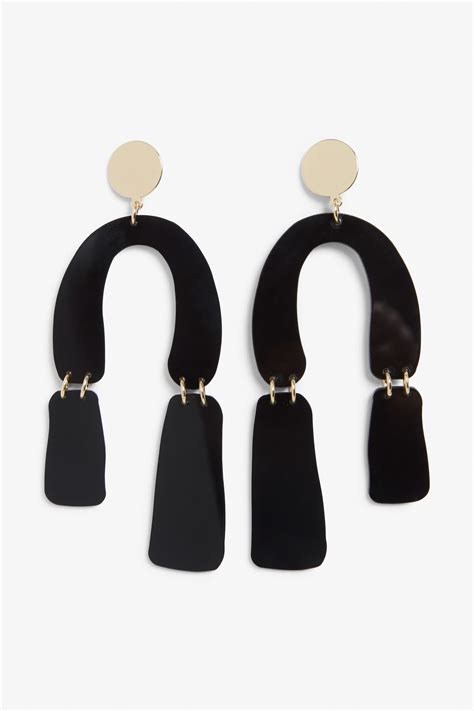 Monki Pendant Earrings In Black Clay Jewelry Ceramic Jewelry Jewelry