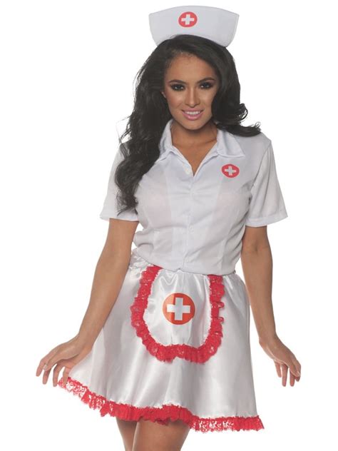 Underwraps Womens Satin Nurse Skirt Costume Set Medium 8 10