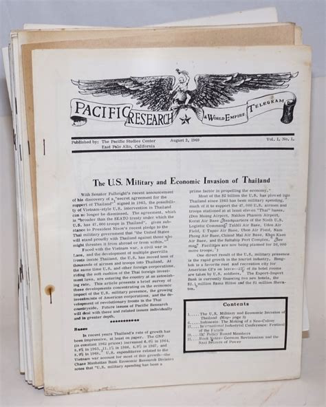 Pacific Research And World Empire Telegram 26 Issues 1982 Magazine