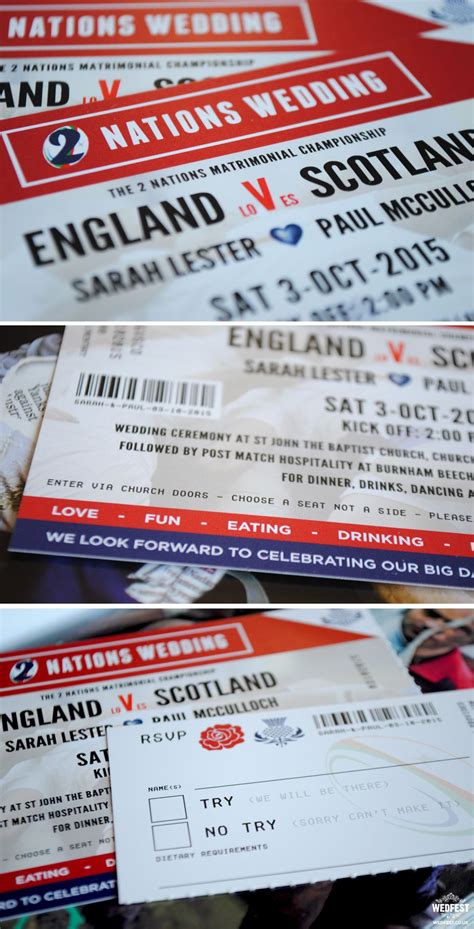 Find & download free graphic resources for wedding invitation. England vs Scotland Rugby Ticket Wedding Invites (With ...