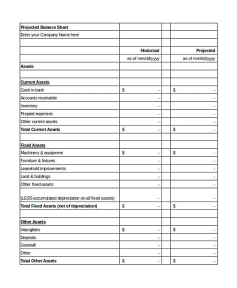 Balance Sheet Template For Small Business The Best Template Example