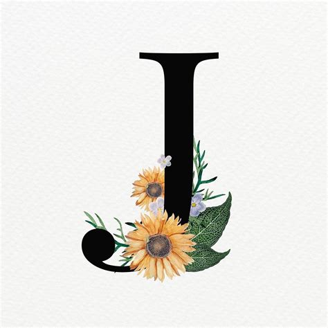 Typography Fonts Alphabet J Alphabet Flower Typography Flower