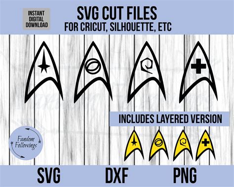 Star Trek Svg Starfleet Insignia Svg Cricut Cut File Etsy
