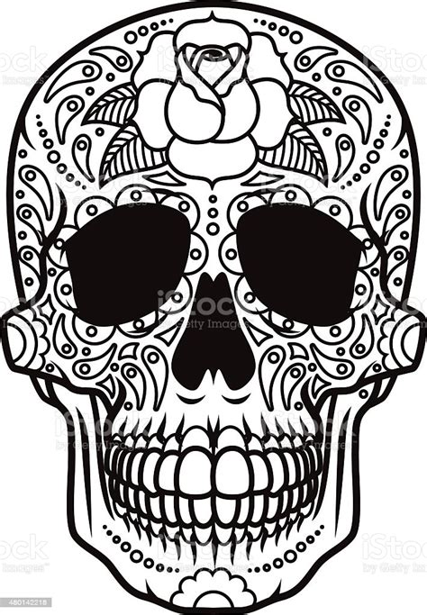 Each skull is 6 high. Day Of The Dead Sugar Skull Icon Calavera Stock ...