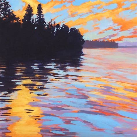 Share Direct Lake Painting Lake Sunset Painting Sunset Painting