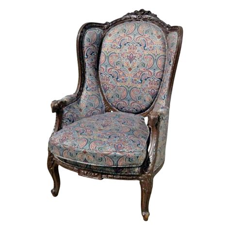 19th C Antique French Wingback Bergere Chair At 1stdibs