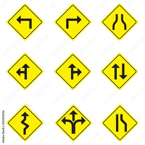 Vecteur Stock Road Signs Collection Isolated On White Background Road