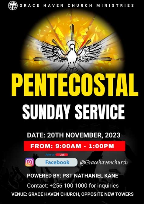 Copy Of Pentecostal Sunday Service Flyer Template Postermywall