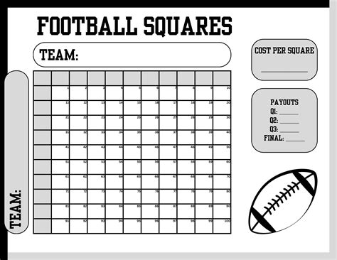 Ultimate Football Squares Game Sheet Numbered Editable And Printable Pdf