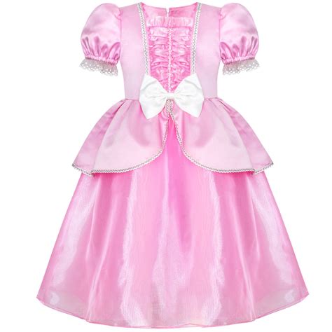 Girls Dress Pink Princess Cosplay Costume Dress Up Party Sunny Fashion