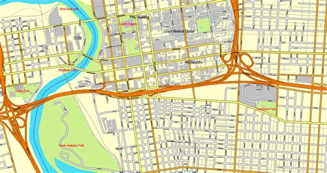 Columbus Ohio Us Exact Vector Map Adobe Pdf Editable