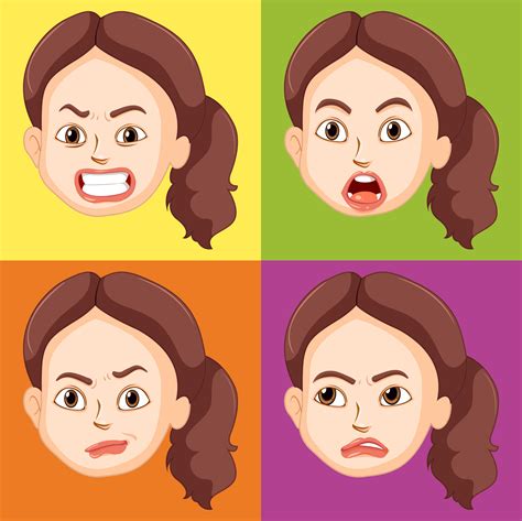 Woman With Different Emotions Download Free Vectors Clipart Graphics