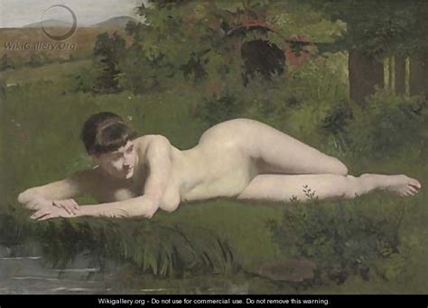 Reclining Nude On The Riverbank Frank Duveneck WikiGallery Org The Largest Gallery In The World