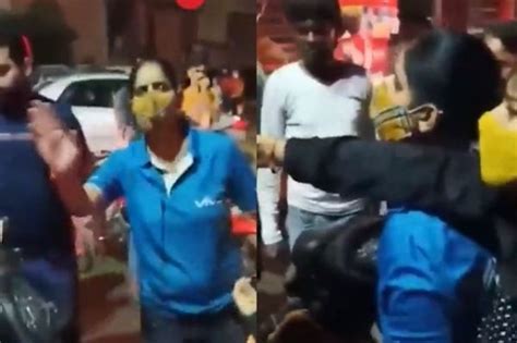 Viral Video Delhi Woman Thrashes Cab Driver In The Middle Of The Road
