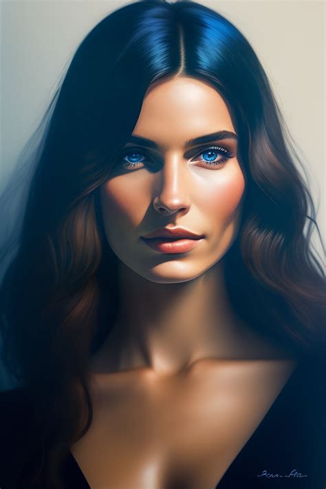 lexica femme nue brune yeux bleus