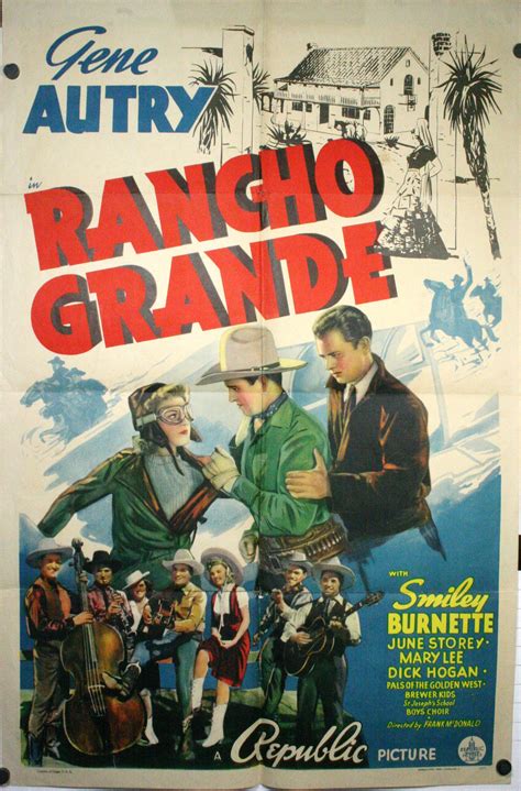 Rancho Grande Original Gene Autry Movie Poster