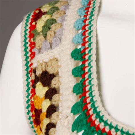 1970s Adolfo Neiman Marcus Vintage Wool Granny Squares Crochet Vest