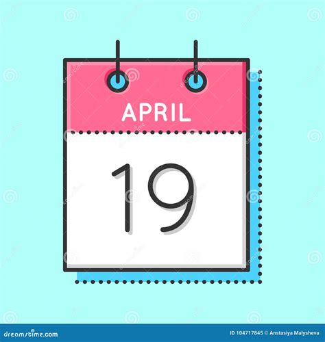 April Calendar Icon Ilustración Del Vector Ilustración De Organizador